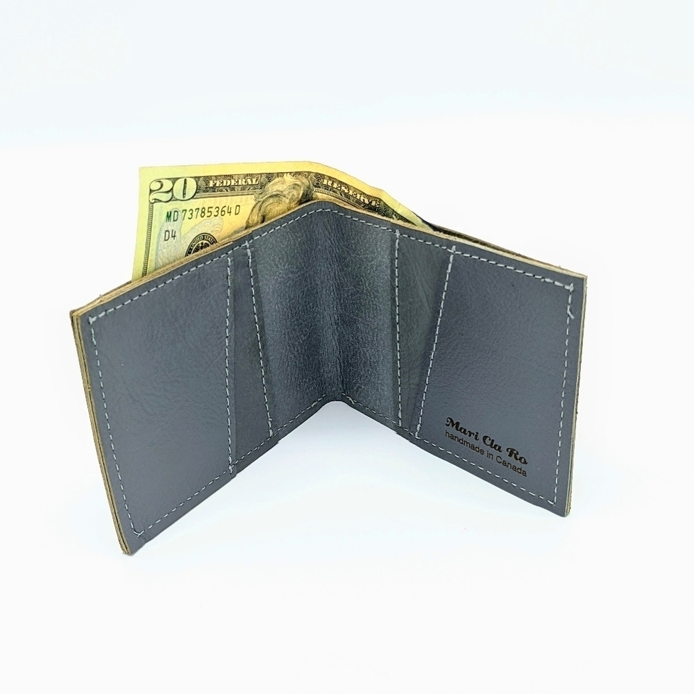 Repurposed car seat leather wallet Jaguar XJ6 1982